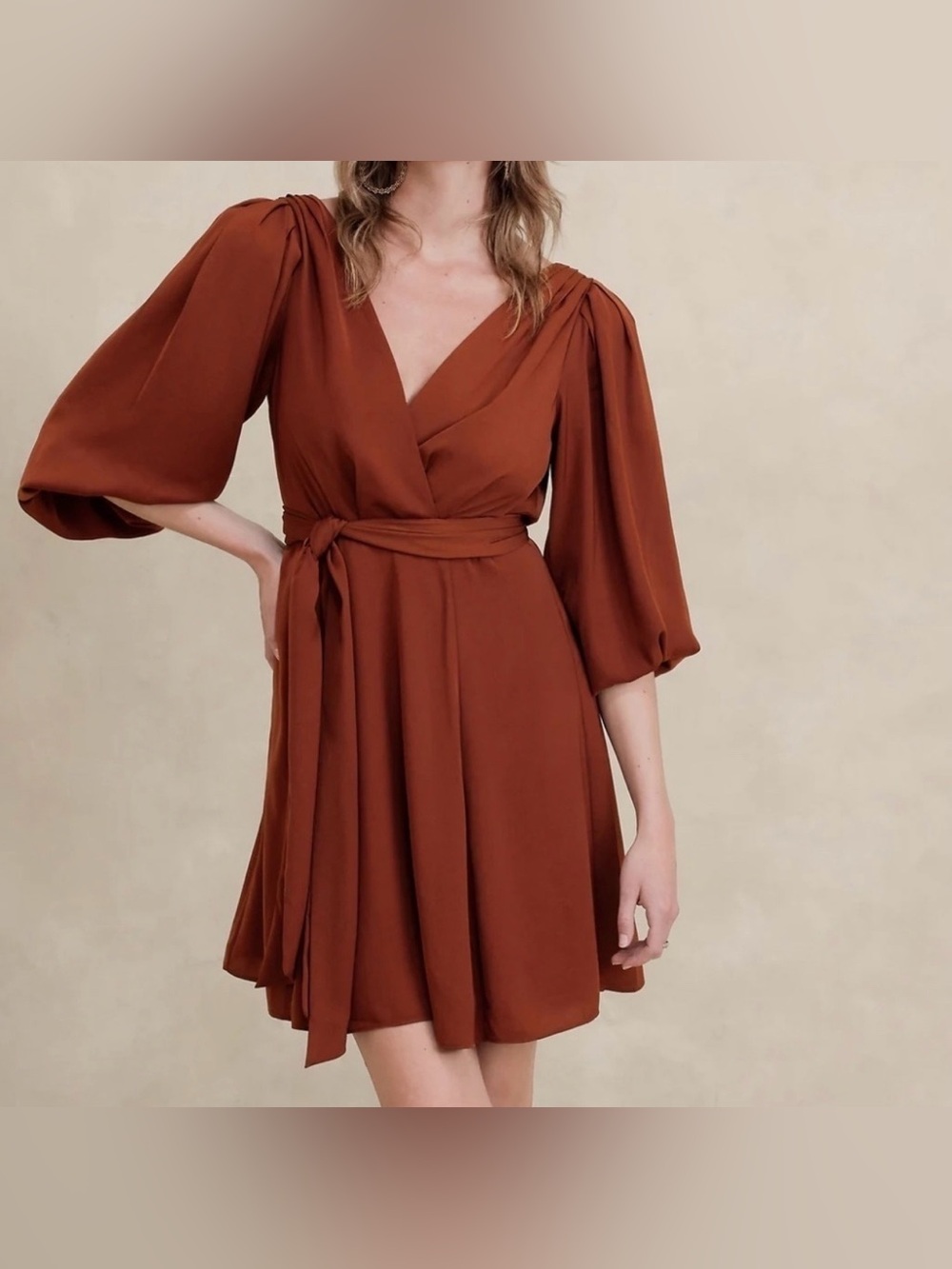 NWT Banana Republic Terracotta Women's BLOUSON MINI DRESS Size 4